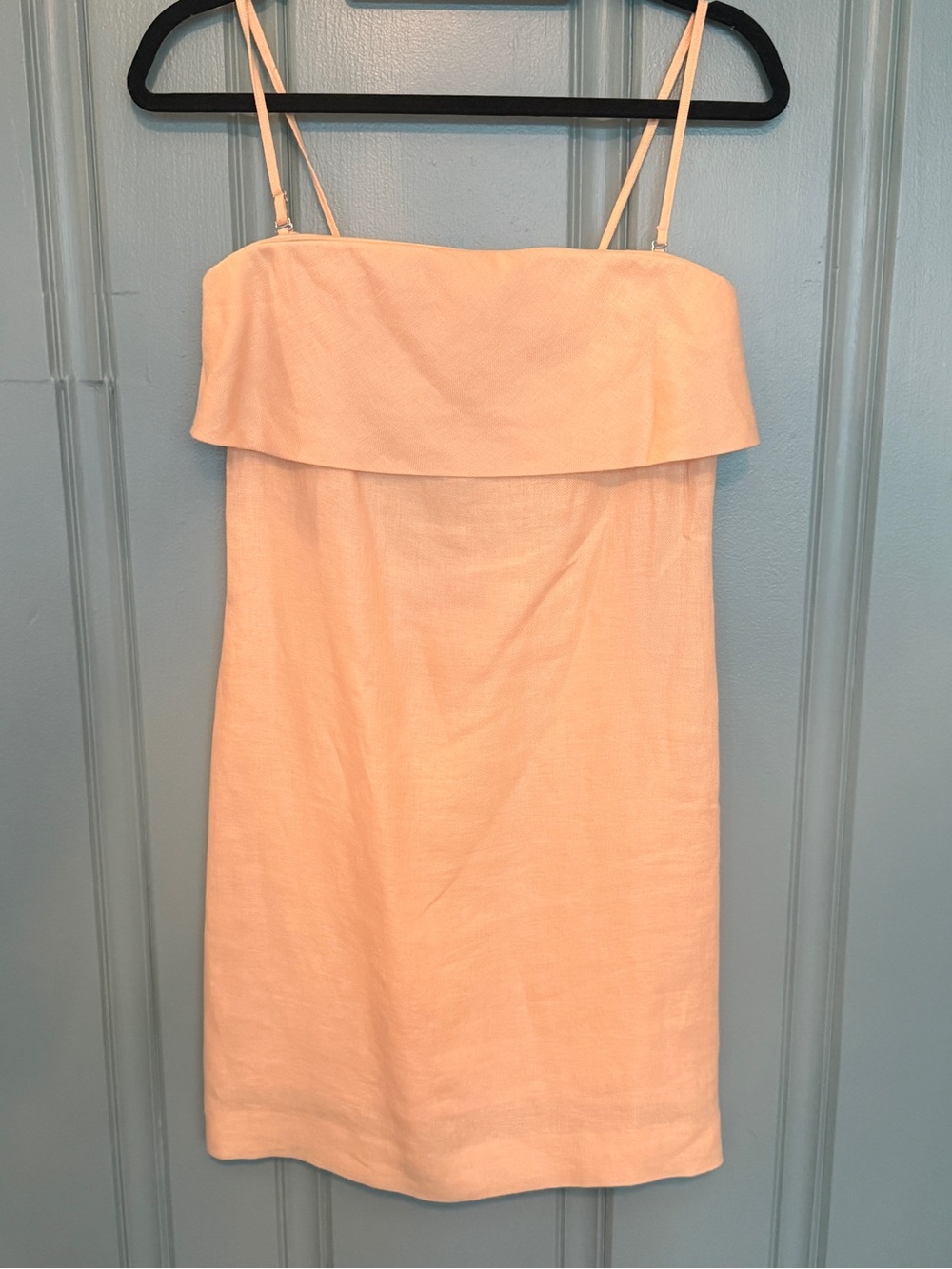 Banana Republic Strapless Linen Dress Size 0 Blush Peach Bandeau Mini Structured